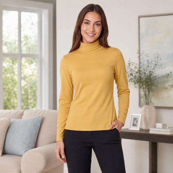 Womens Preswick & Moore(R) Long Sleeve Solid Turtleneck Tee